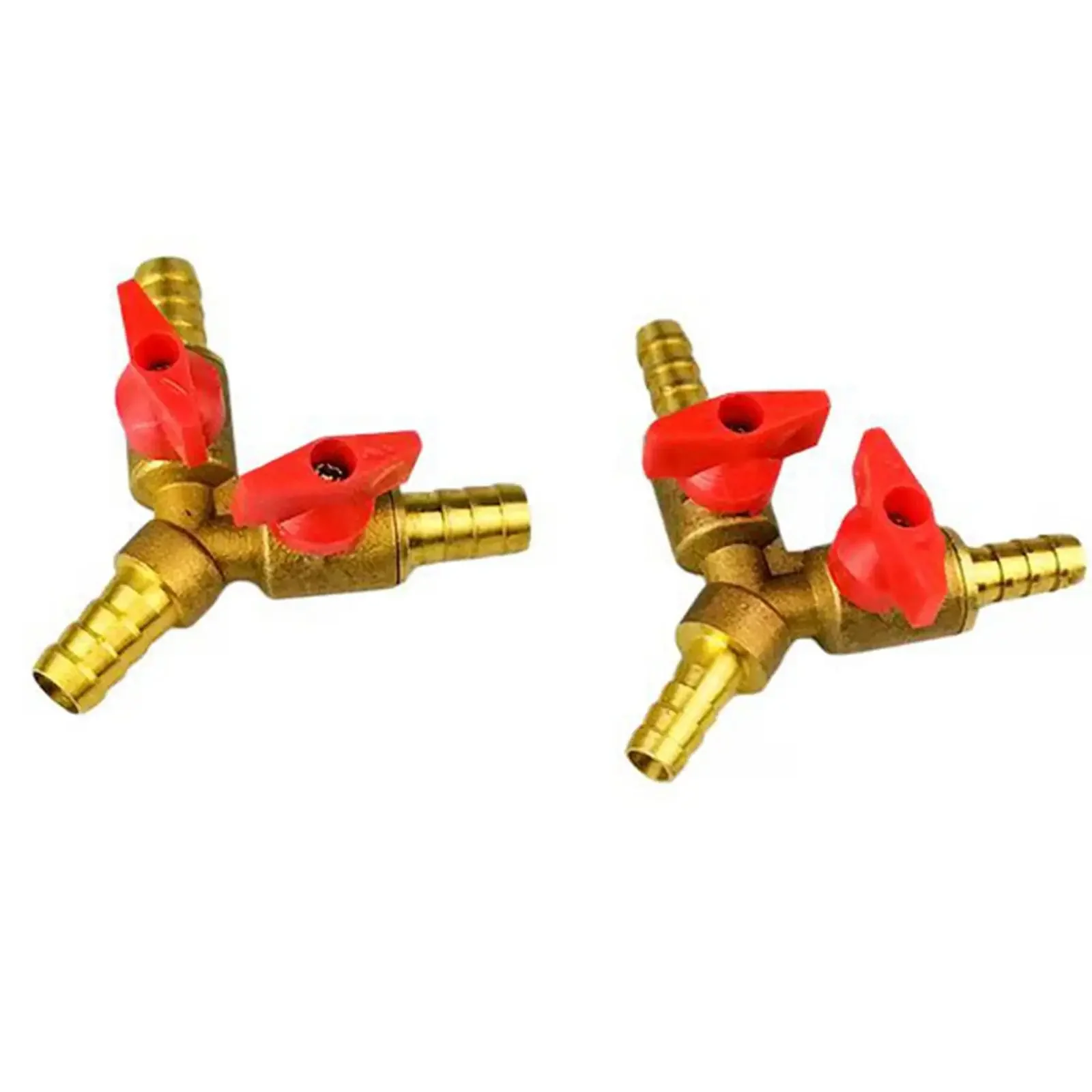 6mm 8mm 10mm Barbed 3 Ways Y Equal Hose Brass Coal Liquid Gas Ball Valve Plumbing With Plastic Handle