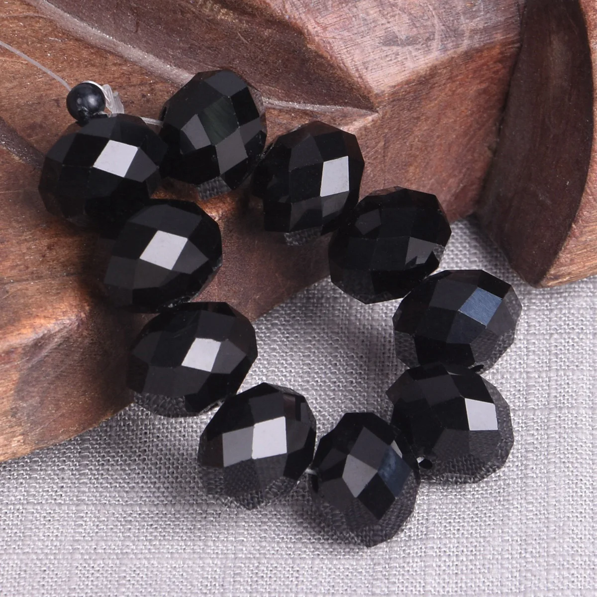 10pcs 10x14mm Rondelle Shiny Faceted Cut Prism Crystal Glass Loose Beads For Jewelry Making DIY Findings view 6