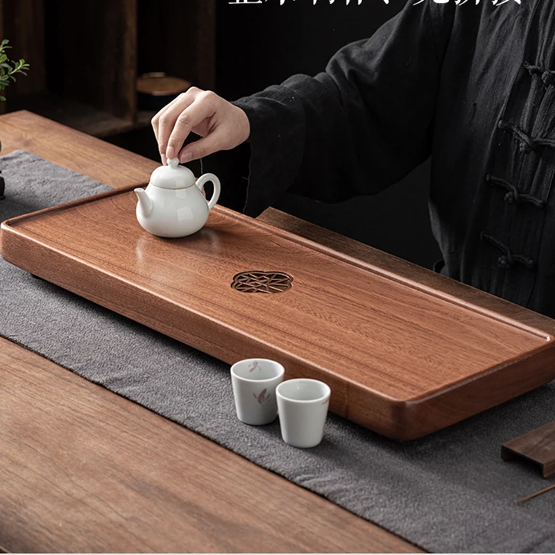 

Black Vintage Trays Rectangular Wooden Large Serving Kung Fu Complete Tea Set Chaban Drip Bandeja Madera Office Accessories