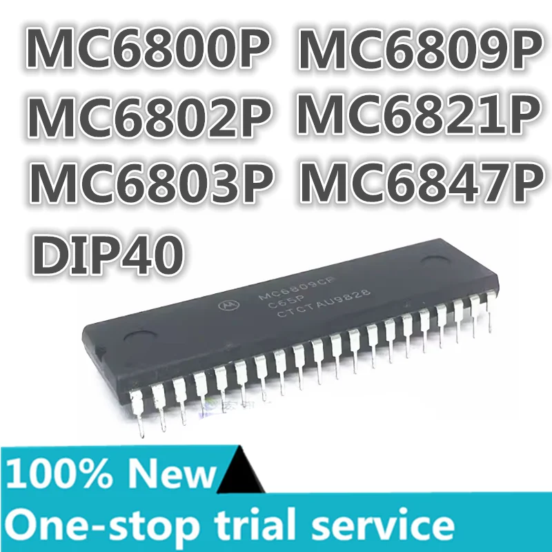 

2-20PCS %New MC6800P MC6802P MC6803P MC6809P MC6821P MC6847P DIP40 8-bit microcontrol processor dual-row chip IC