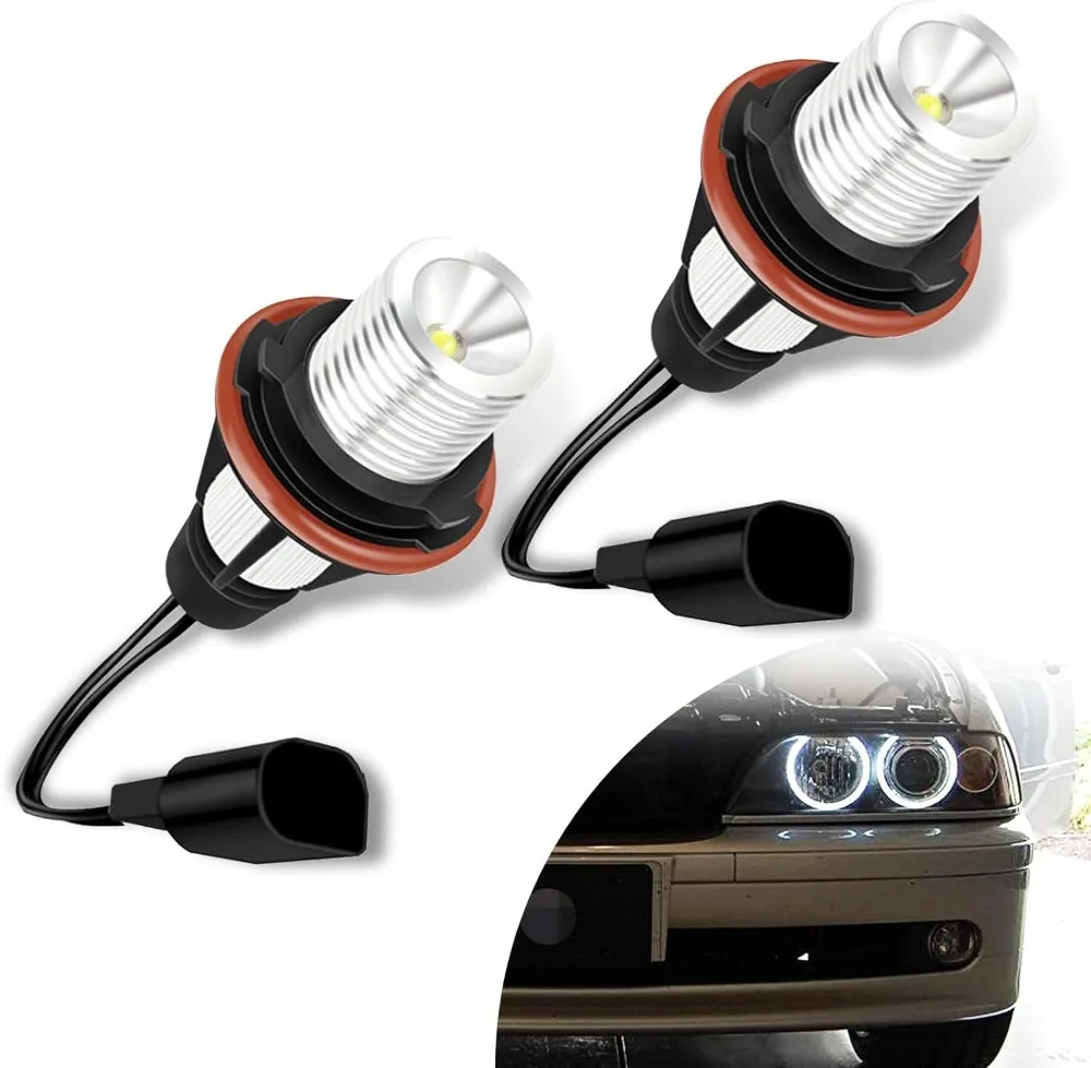 2 PCS Car LED lighting Bulbs Accessories with Socket, 12V 5W Waterproof Durable ABS Metal Vehicle Decorative Light Repla