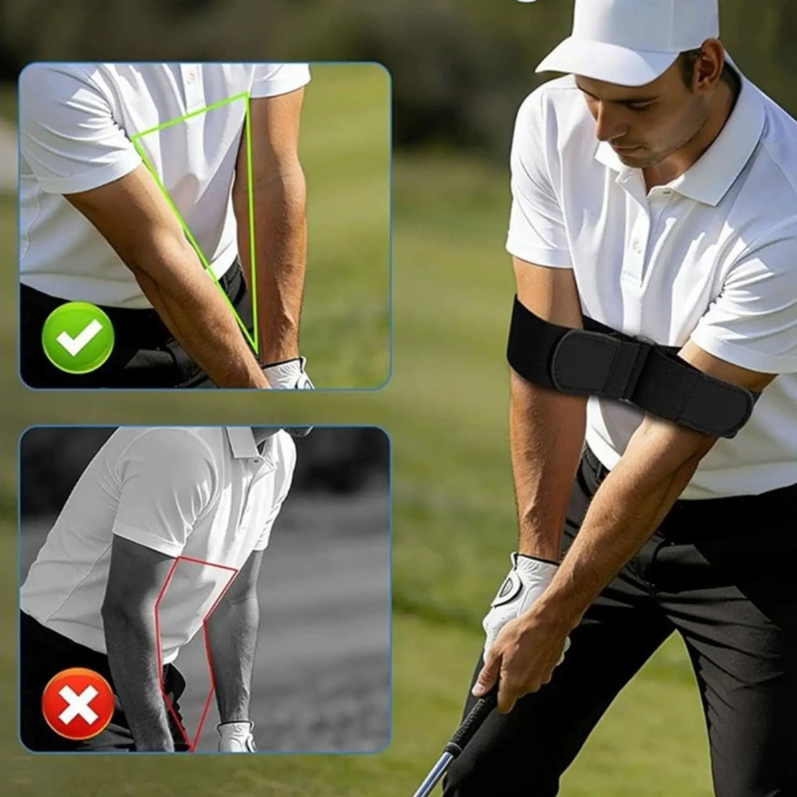 Golf Swing Arm Band Muscle Memory Wrist and Arm Swing Coach for Golfers, Practice Range view 4