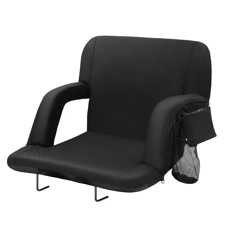 

Double Heated Stadium Seat with Back Support 3 Level Heating Wide Bleacher Seat Folding Portable Padded Reclining Chair with H