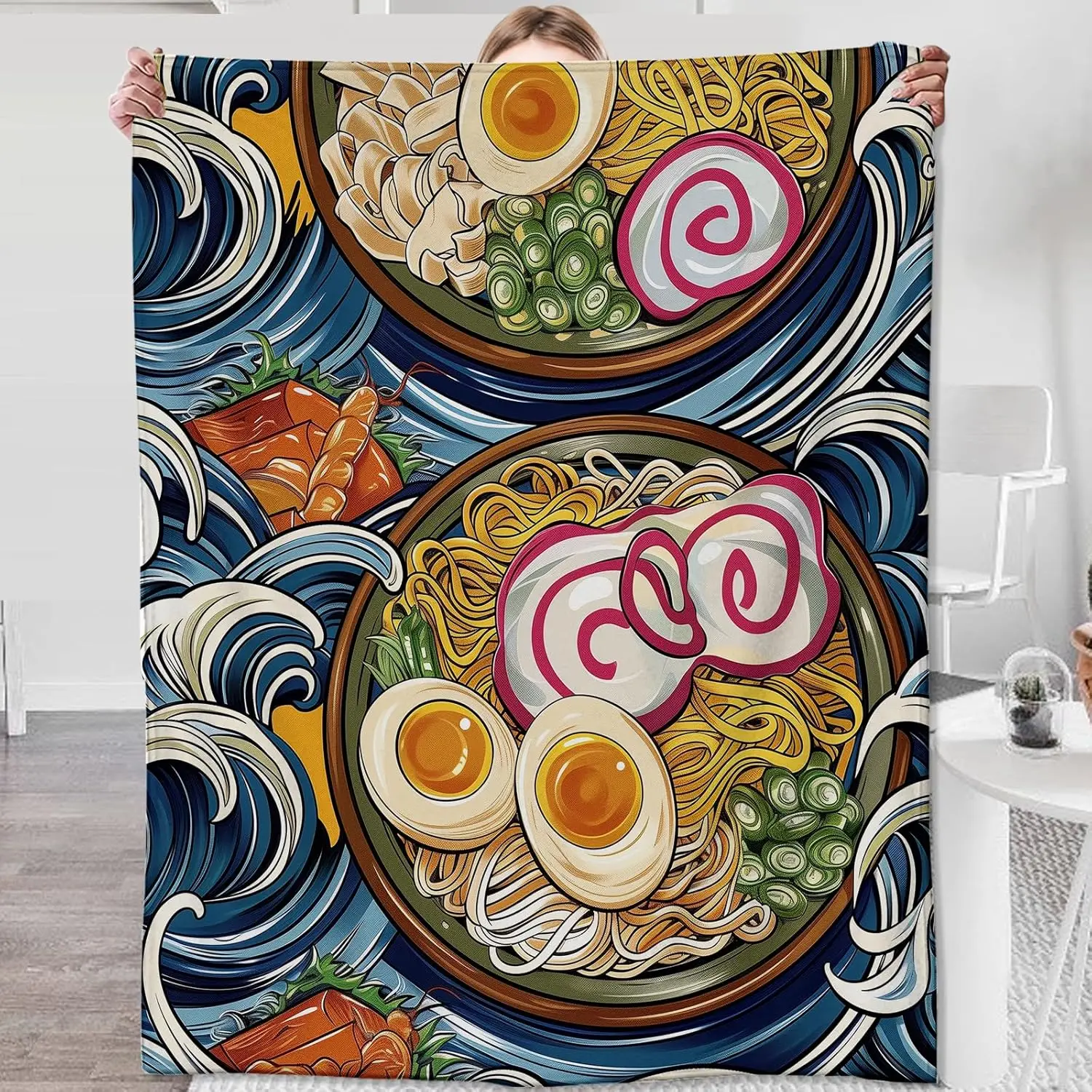 Ramen Blanket for Adults Kids, Ramen Gifts Bedding Decor Flannel  Throw Blanket, Japanese food Stuff Decorations