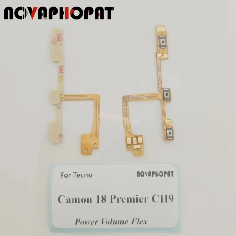 Novaphopat For Tecno Camon 18 Premier CH9 CH9N Power On Off Volume Up Down Switch Ribbon Power Button Flex Cable Ribbon