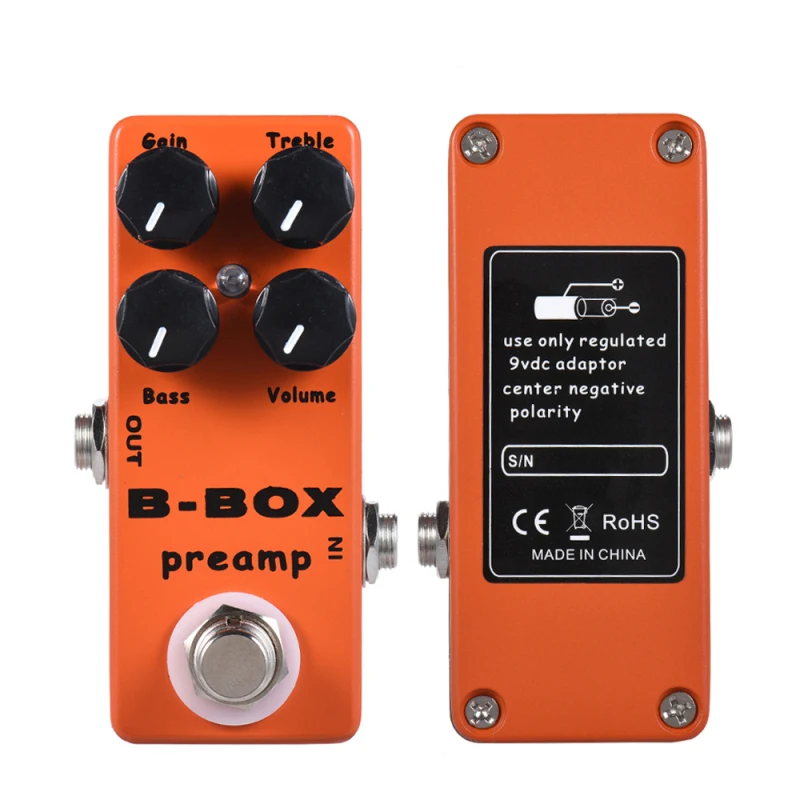 MOSKYAudio B-Box Guitar Effects Electric Guitar Preamp Overdrive Effect Pedal Full Metal Shell True Bypass Electric Guitar Bass