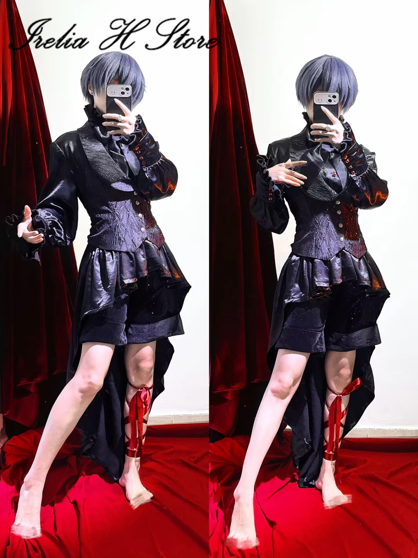 

Pre sale Irelia H Store Ciel Phantomhive Cosplay Costume Halloween cosplays Anime black and red