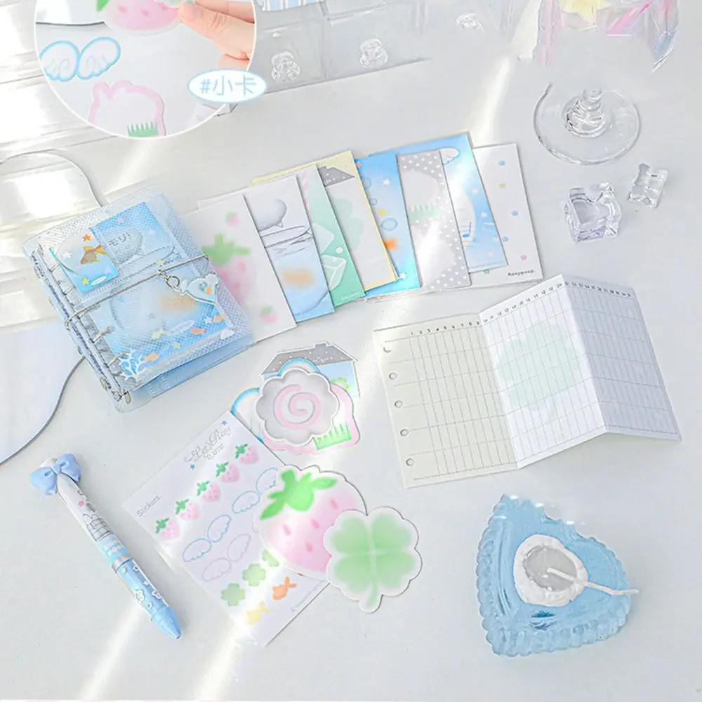 Learn Ledger Cartoon Loose-leaf Notebook Portable Twill Hand Account Book Binder Mini Hand Ledger School