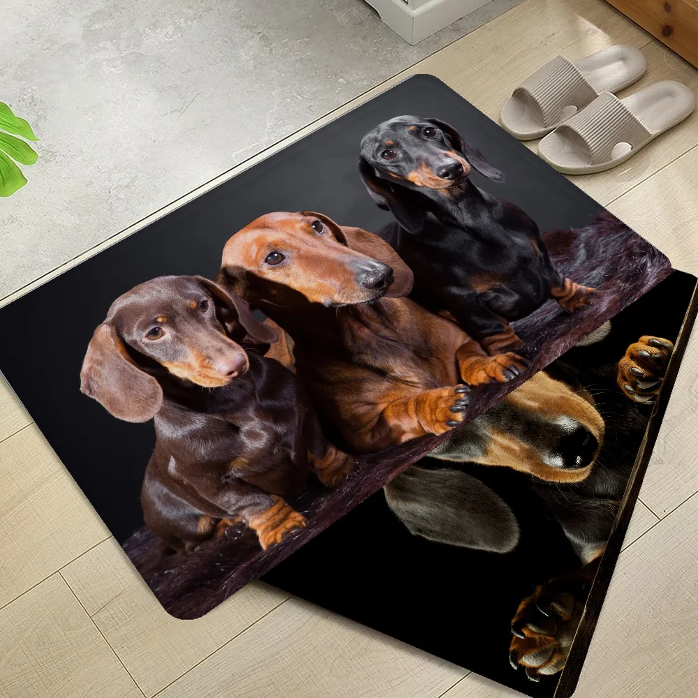 

Dachshund Dog Floor Mat Bathroom Mat Anti-slip Absorb Water Long Strip Cushion Bedroon Mat Welcome Doormat