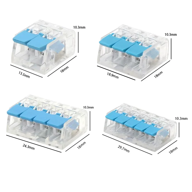 Transparent One in many out Quick wire Connector Universal cable wiring Terminal Block mini Push-in Home Junction box LED Light