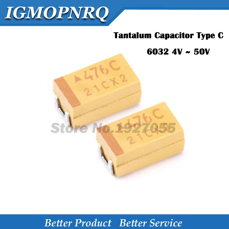 10pcs Type C 68UF 10UF 22UF 47UF 100UF 220UF 330UF Tantalum Capacitor 10V 4V 6.3V 16V 25V 35V 107 226 686 106 337 227 476