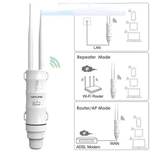 

WAVLINK AC600 Wireless WIFI Repeater High Power Outdoor WIFI Router/Access Point/CPE Dual Dand 2.4G/5Ghz 12dBi Antenna POE