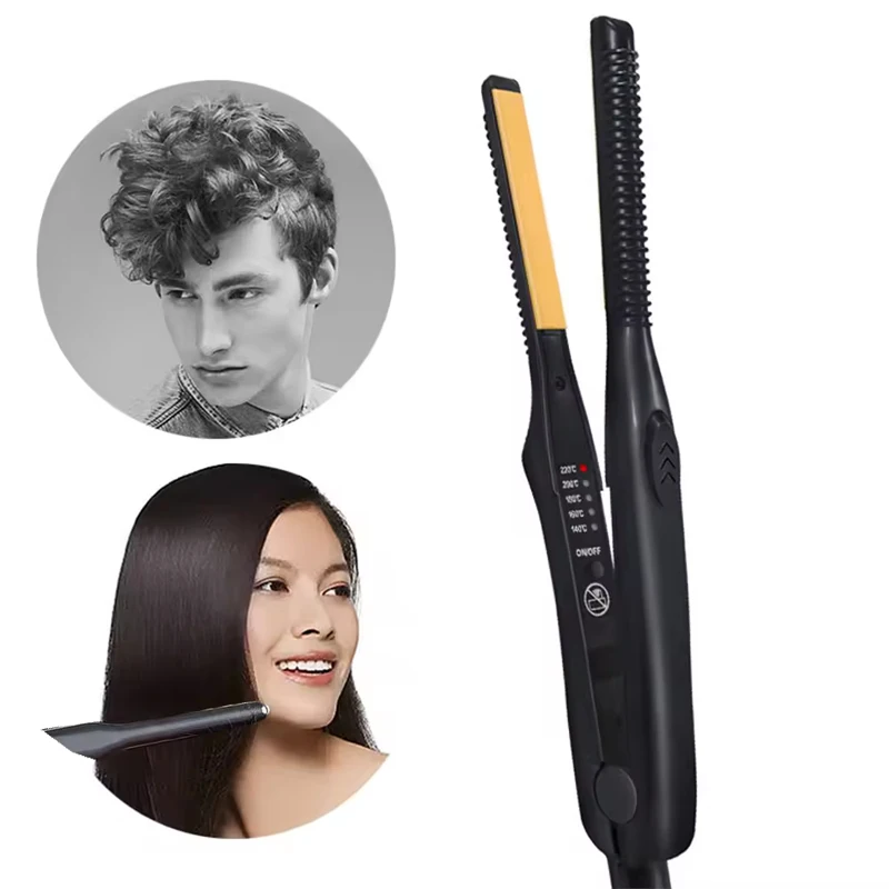 2-In-1 Straight Hair Curler Professional Ceramic Flat Iron Short Hair For Men And Women Beard Straightener