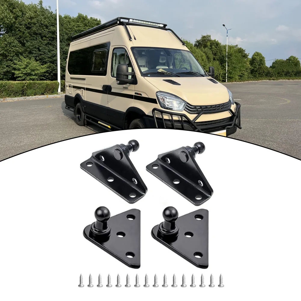 Replacement 10mm Ball Stud Mounting Bracket for Gas Struts and Shocks Includes L Type and Flat Mounts with Installation Screws