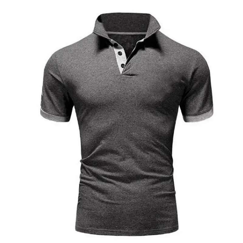 New Polo Shirt Men Summer Stritching Men\'s Shorts Sleeve Polo Business Casual Contrast Color Men Polos Shirt Tee Brand Clothes