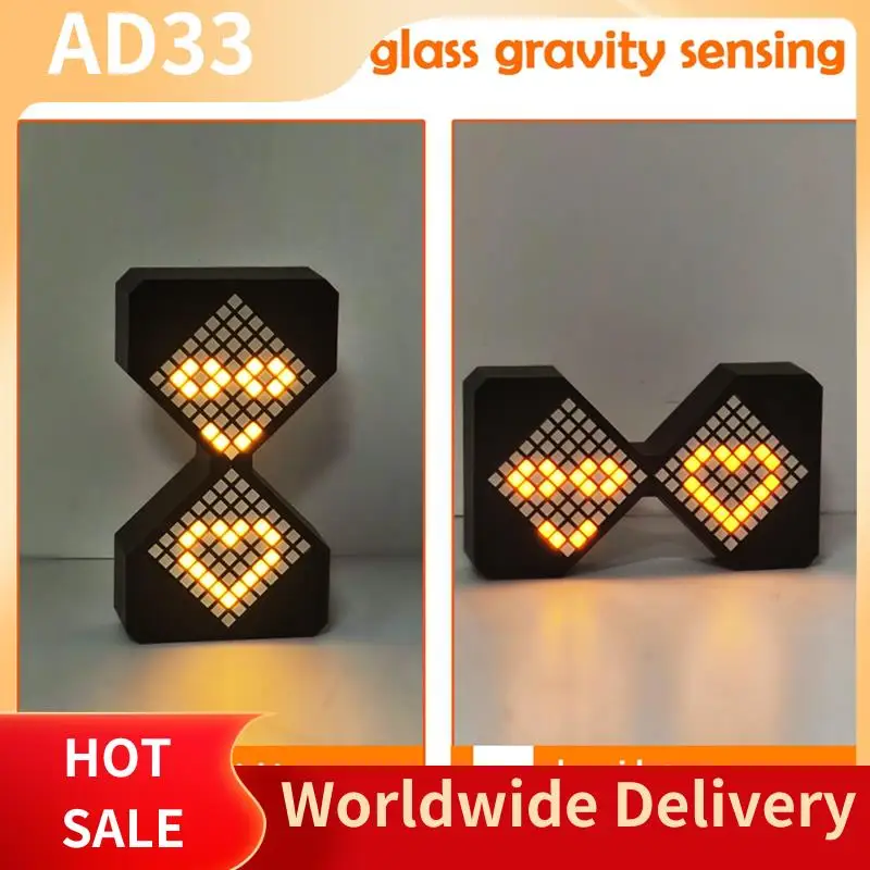 Top Deals Digital Electronic Hourglass Night Light Adjustable Gravity Hourglass Timer For Room White