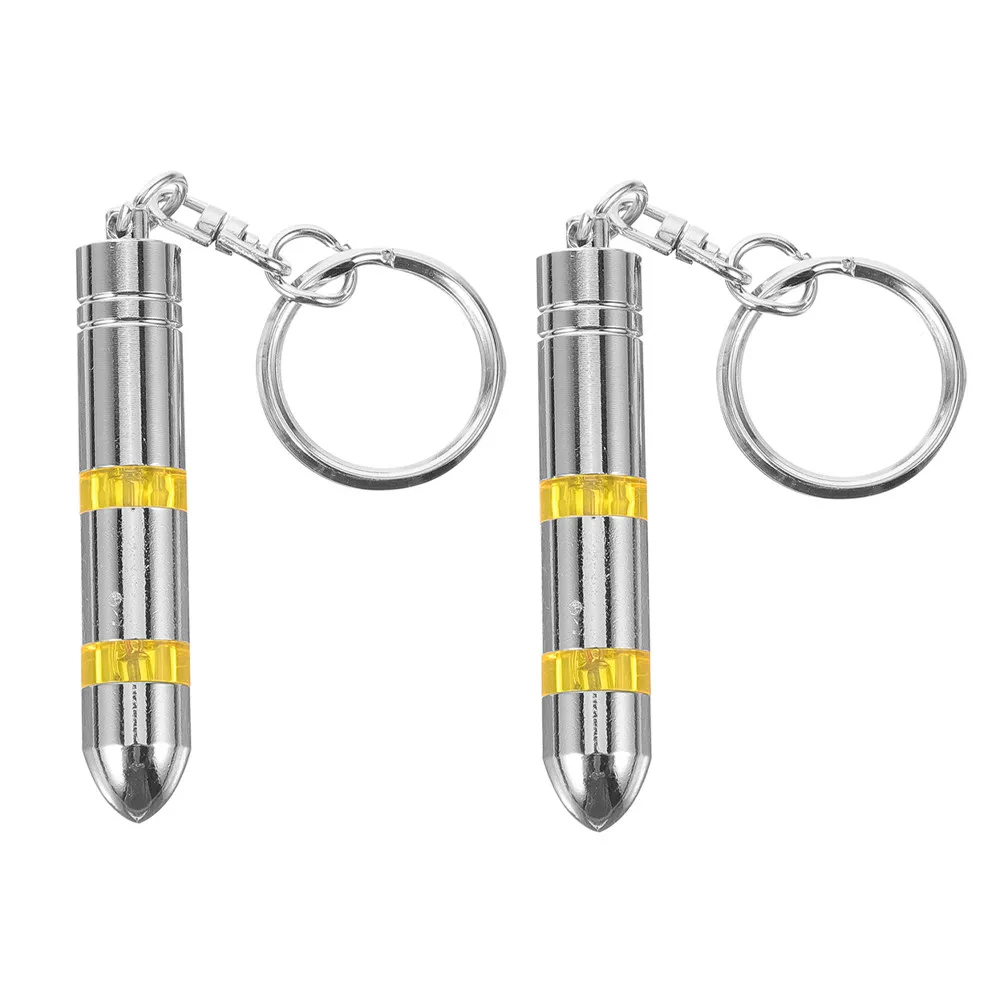 2Pcs Car Anti Static Keychain Chrome Steel Electrostatic Discharger Portable Key Ring Car Static Electricity Quick