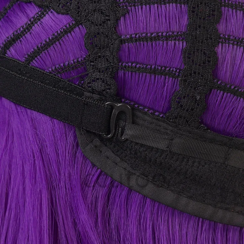 Zizi 2025 LOL Star Guardian المتمردين Xayah تأثيري امرأة لعبة الشعر الاصطناعية كوس مع رقاقة ذيل حصان قابلة للإزالة + شعر مستعار Ca #6