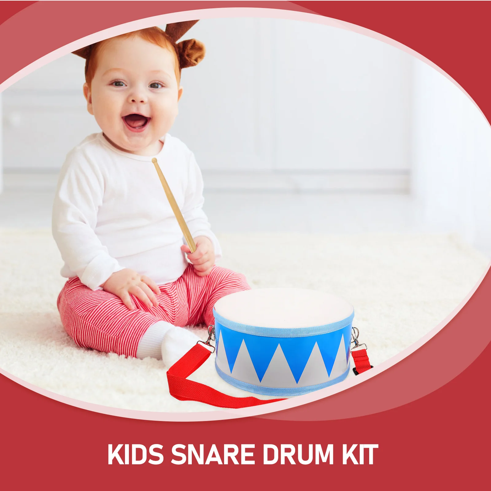 

Toys for Toddlers Wooden Hand-beating Drum Kids Snare Kit Cartoon Music Instruments Baby