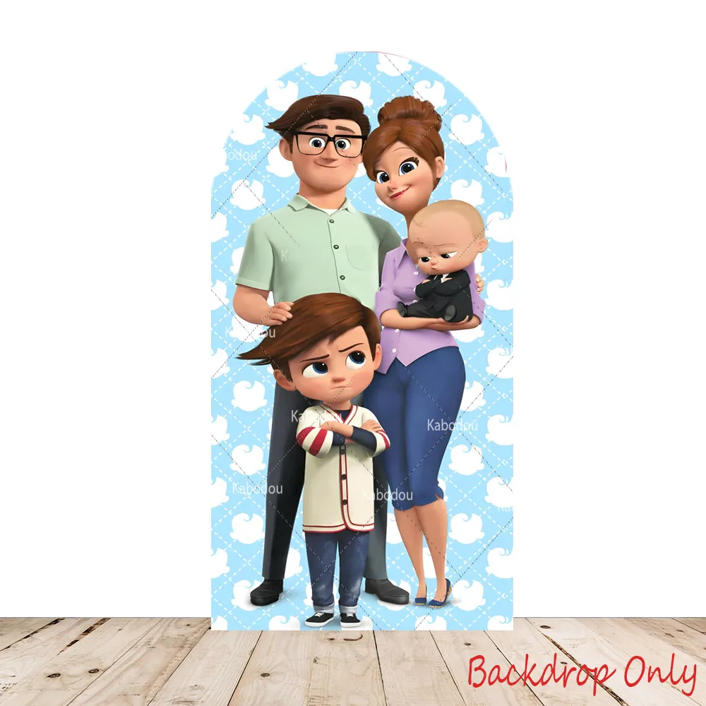 The Boss Baby Custom Arch Cover Girl Boss Baby Templeton family Arch Backdrop Boy Birthday Newborn Baby Shower Decor Spandex view 4