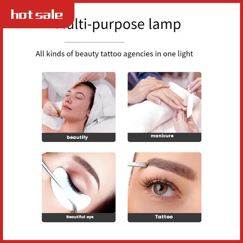 

A33R-22Inch Beauty Lamp Fill Light 20W Touch Control Half Moon Foldable Manicure Beauty Light With Phone Clip White EU Plug