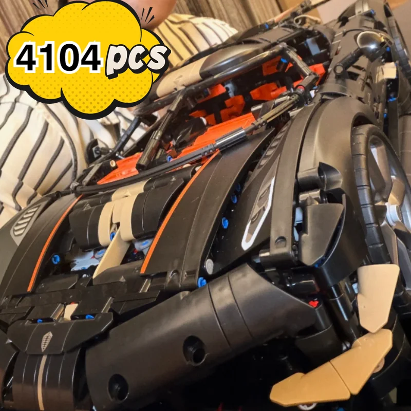 Image of 4104 Teile High-Tech Rennwagen Koeni Spear Megacar Supersportwagen Baustein-Puzzle-Modell Geburtstags-Dekoration Weihnachtsgeschenke