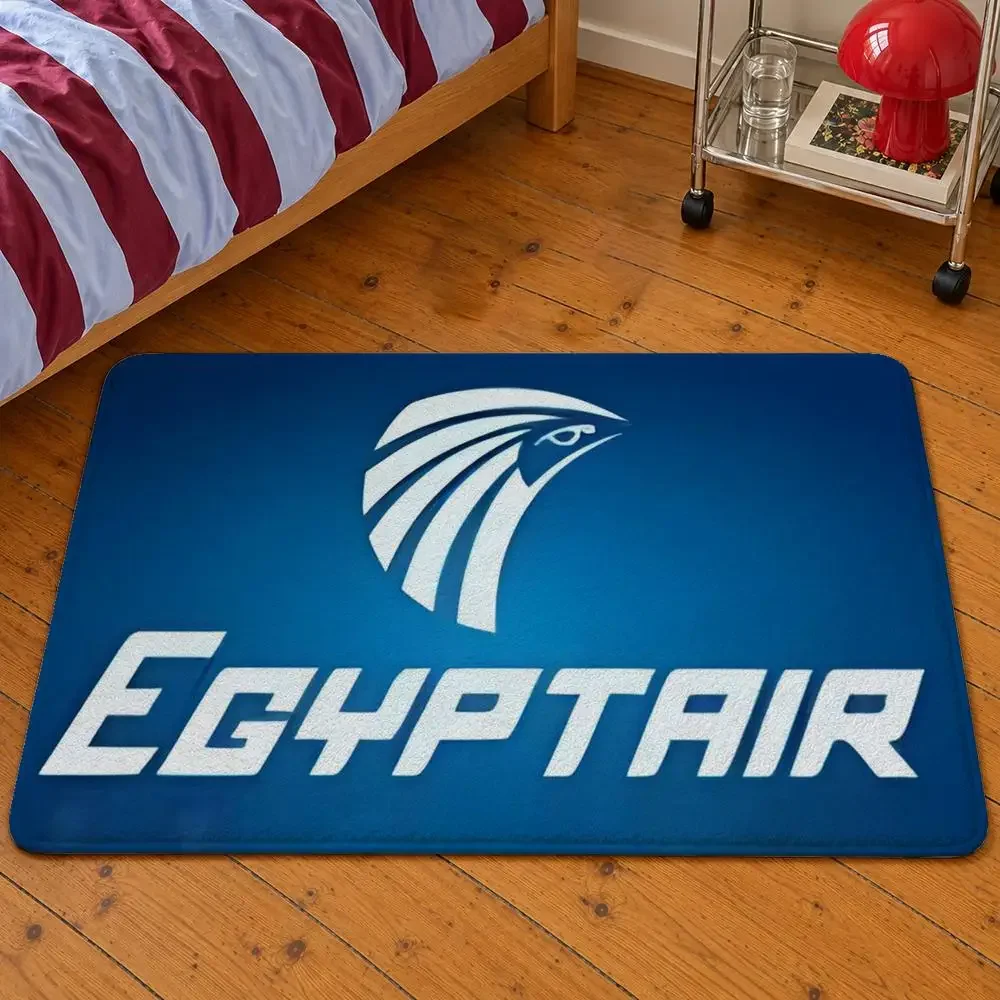 Airline EgyptAir Horus Cairo Aviation Floor Mat Soft Flannel Entrance Doormat Non-Slip Washable Rug For Bedroom Home Decor
