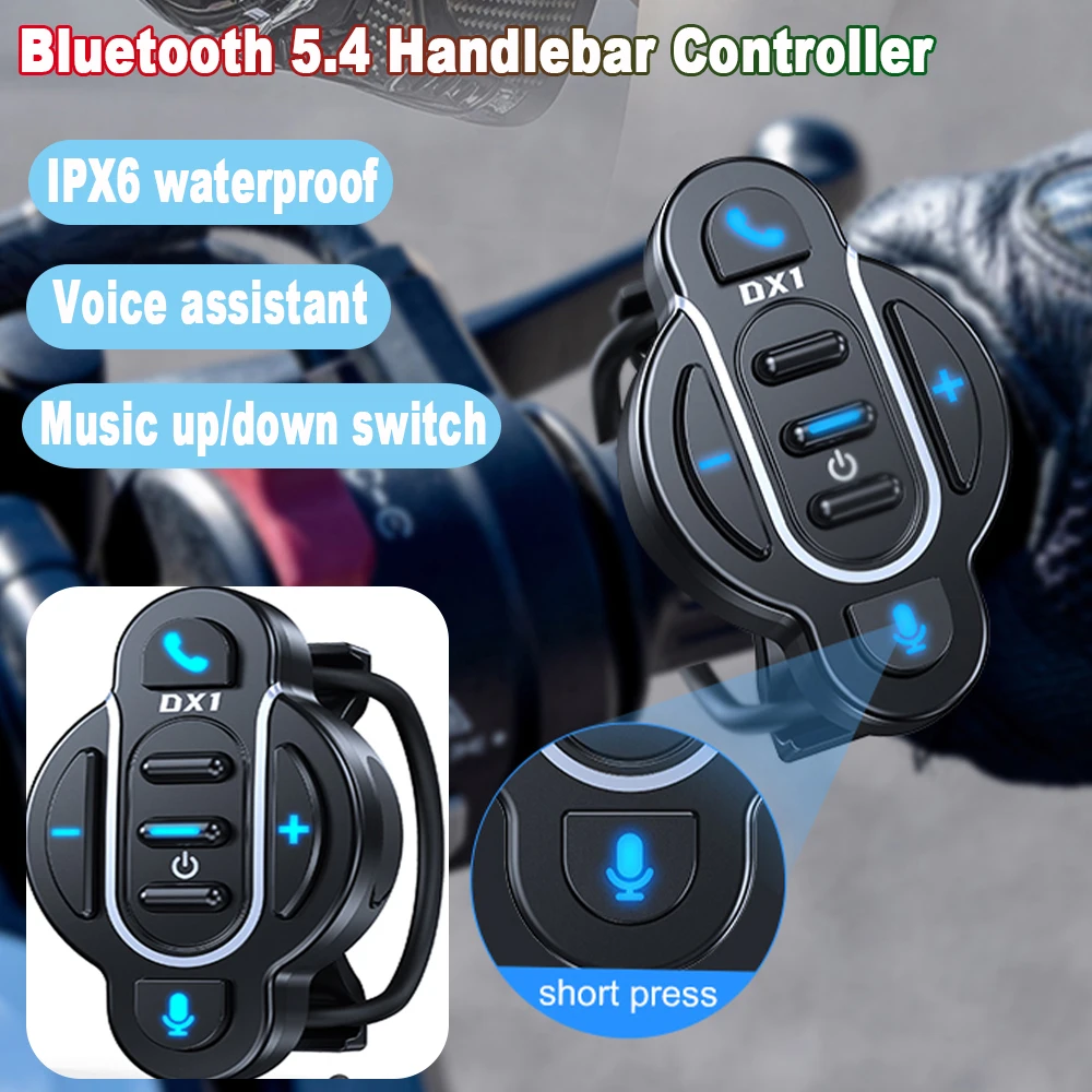 Wireless Bluetooth Remote Control Music Player Waterproof Media Button Multimedia for Smartphone Car Kit with Voice Assistant