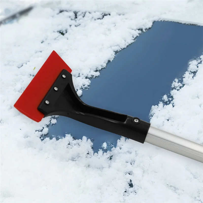 ABLN-grattoir à glace extensible brosse à neige outil de déneigement détachable avec poignée en mousse 360 °   Grattoir à neige à tête de brosse pivotante