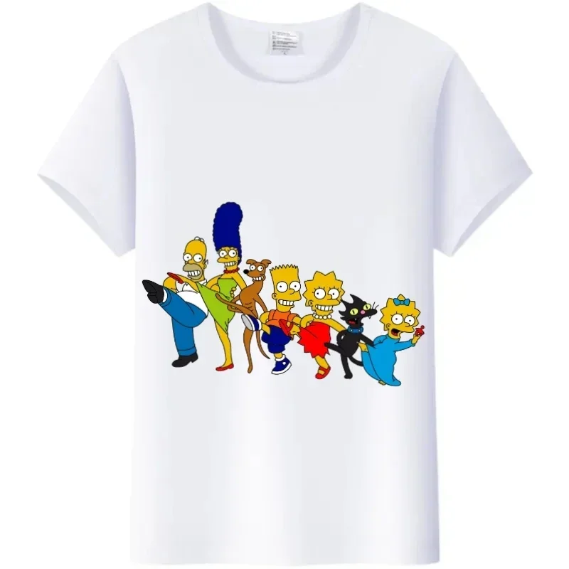 New The Simpsons Children T-shirt for Boys Girls Funny Cartoon Printed Kid TShirt Summer Short Sleeve Cotton Top Baby Casual Tee