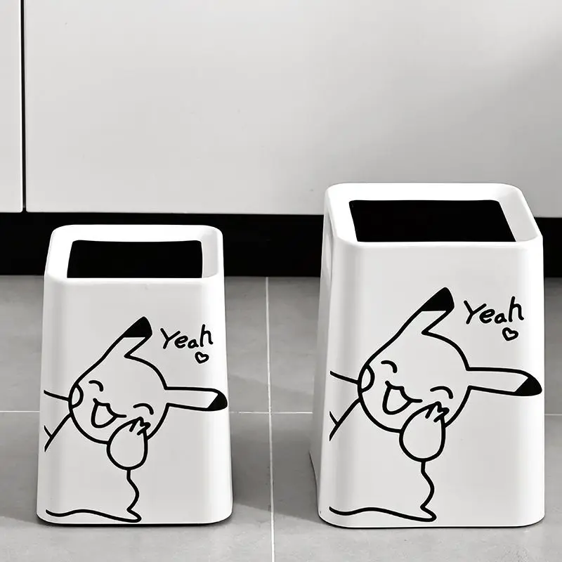 Anime Pikachu Desktop Bin piccolo tubo della spazzatura camera da letto cestino della spazzatura cestino della spazzatura spazio di lavoro pulito