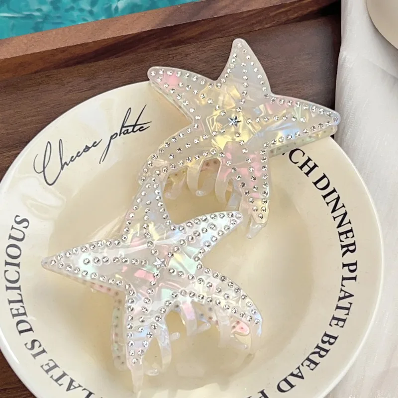 

Заколка для волос в виде морской звезды, 1 шт., для женщин, очаровательный пляжный дизайн, модный и элегантный аксессуар, стильный блестящий головной убор для девушек, для повседневных и неформальных образов