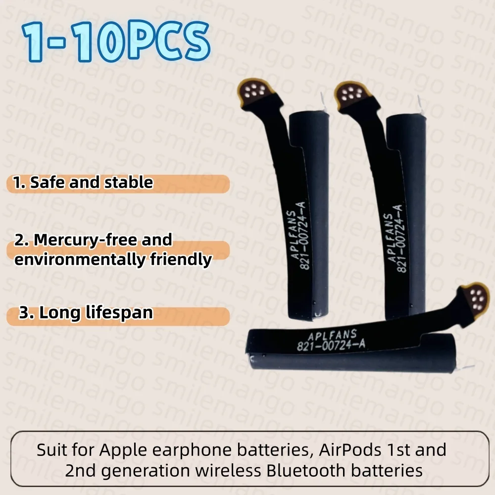 New 25mAh Battery For Airpods 2nd 1st A1722 A2032 A2031 A1604 A1523 For AirPods 1 2 Rechargeable Headphone Battery