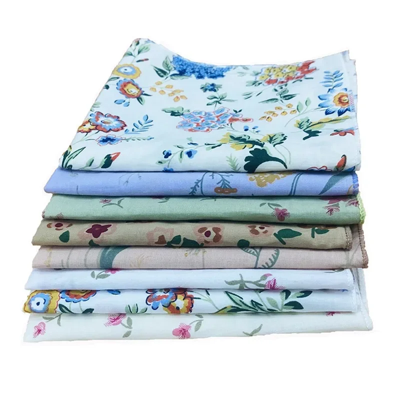 26x26cm Pure Cotton Flower Printed Womens Girl Hankies Handkerchiefs Soft Portable Children Square Hand Towels Party Gift