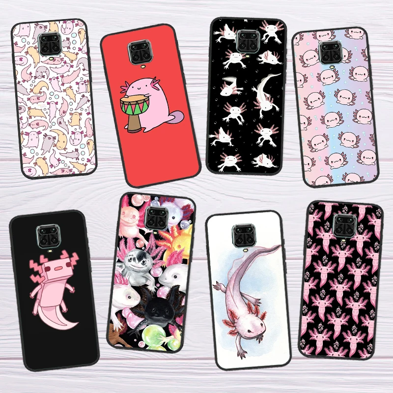 kawaii axolotl pattern Funda For Xiaomi Redmi Note 12 Pro 12S 11 Pro 11S 8 9 10 Pro 10S 9S Redmi 12C 9C 10C Case