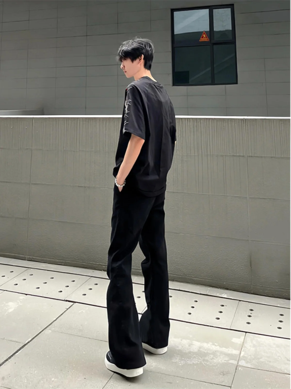 

Pure Bla Straight Leg Men's Jeans Summer American High Street Vibe CleanFit Slimming Flared Jeans Youth Trendy Faion