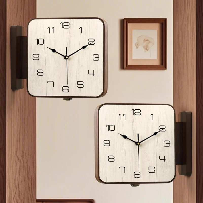 Minimalist Double Sided Wall Clock Modern Living Room Decor Timepiece Luxury Corner Silent Clock Creative Wall Hanging for Home