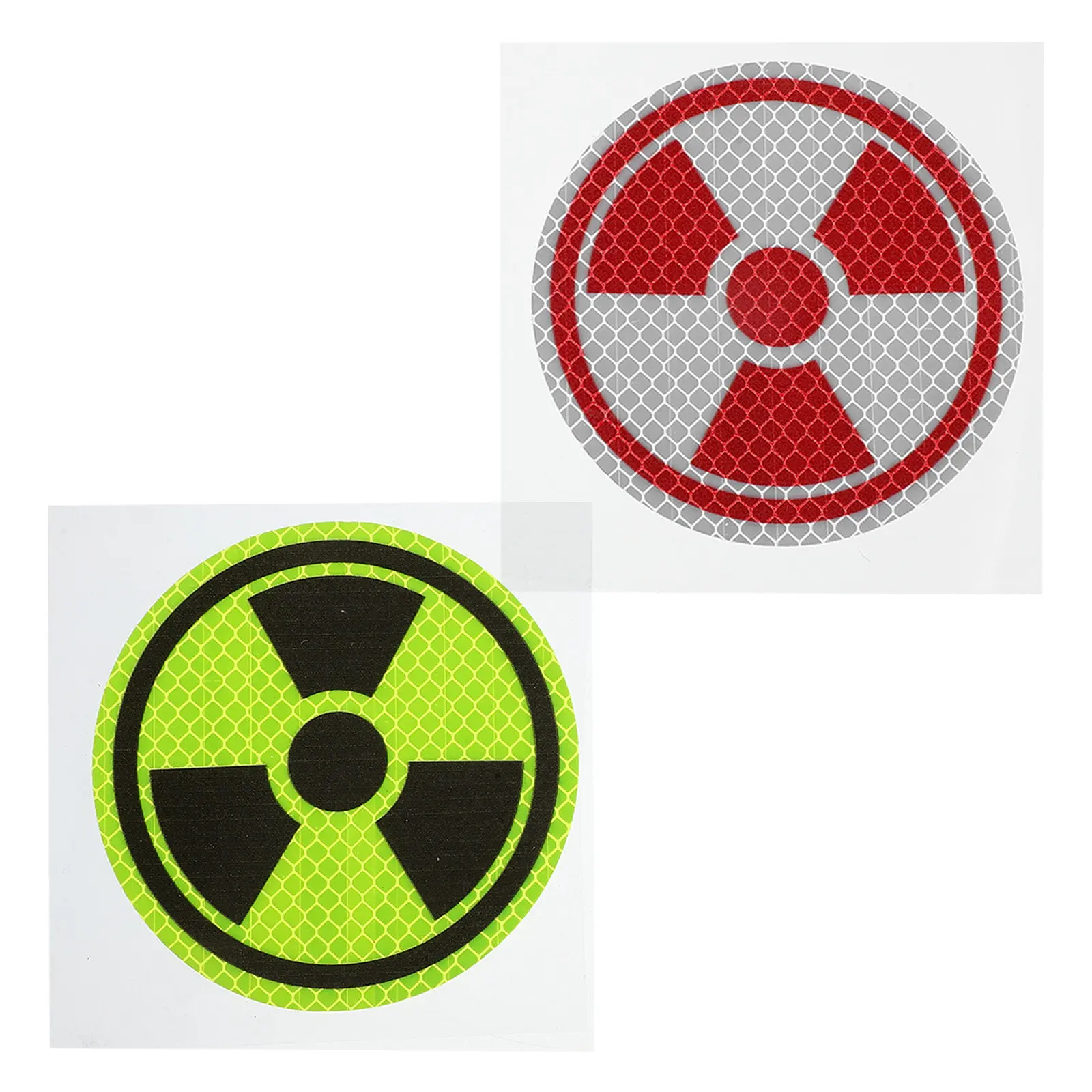 Radiation Hazard Stickers for School Lab Teachers to improve hazard awareness, 2 PVC Reflective Round Signs 10x10cm