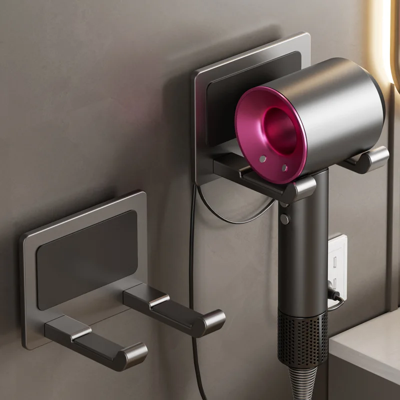 Bathroom Hair Dryer Holder Hairdryer Storage Rack Without Punching Toilet Multi-function Organizer