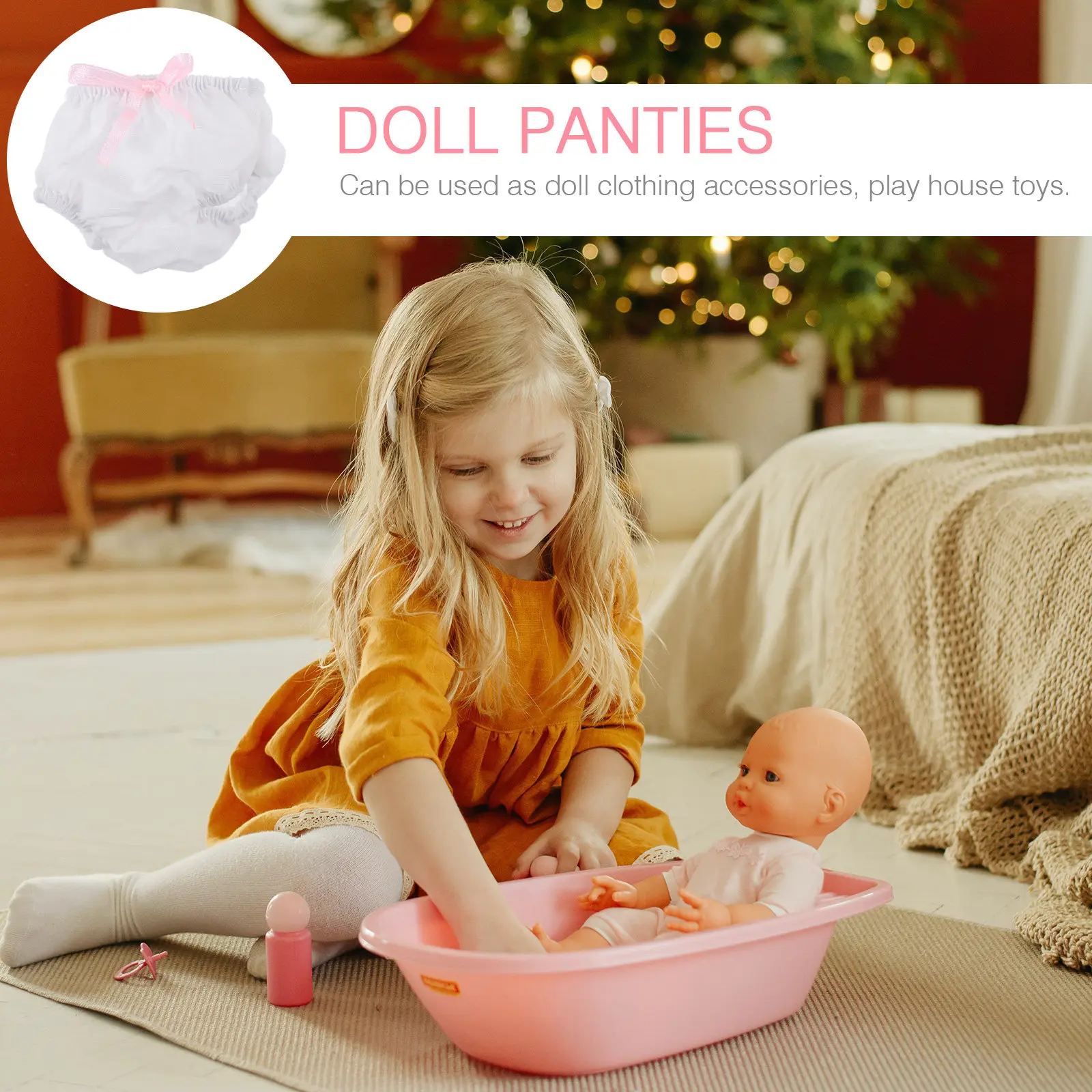 

2Pcs Underwear Panties Accessories Lovely Handmade Realistic Pretend Play Clothes for Girls Dress Up