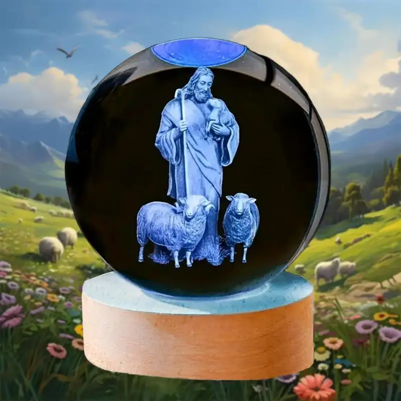 

6cm Shepherd Crystal Ball–Enchanting Glow for Serene Nights A Thoughtful Present For Birthdays,Holidays,Bring a Magic to Life