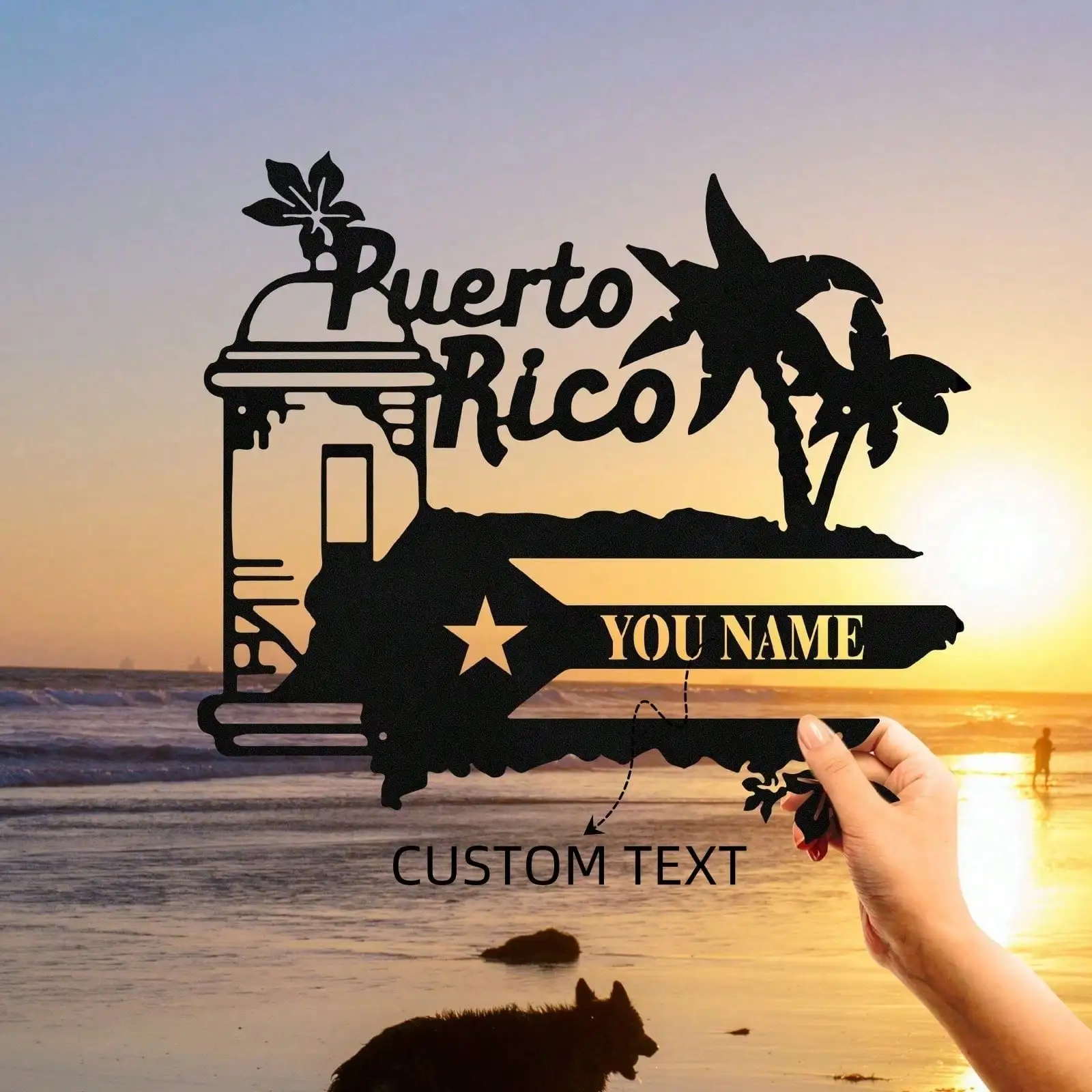 

Custom Puerto Rican Metal Wall Art, Personalized Name Sign for Home, Indoor Outdoor Hanging Decor, Unique Housewarming Gift