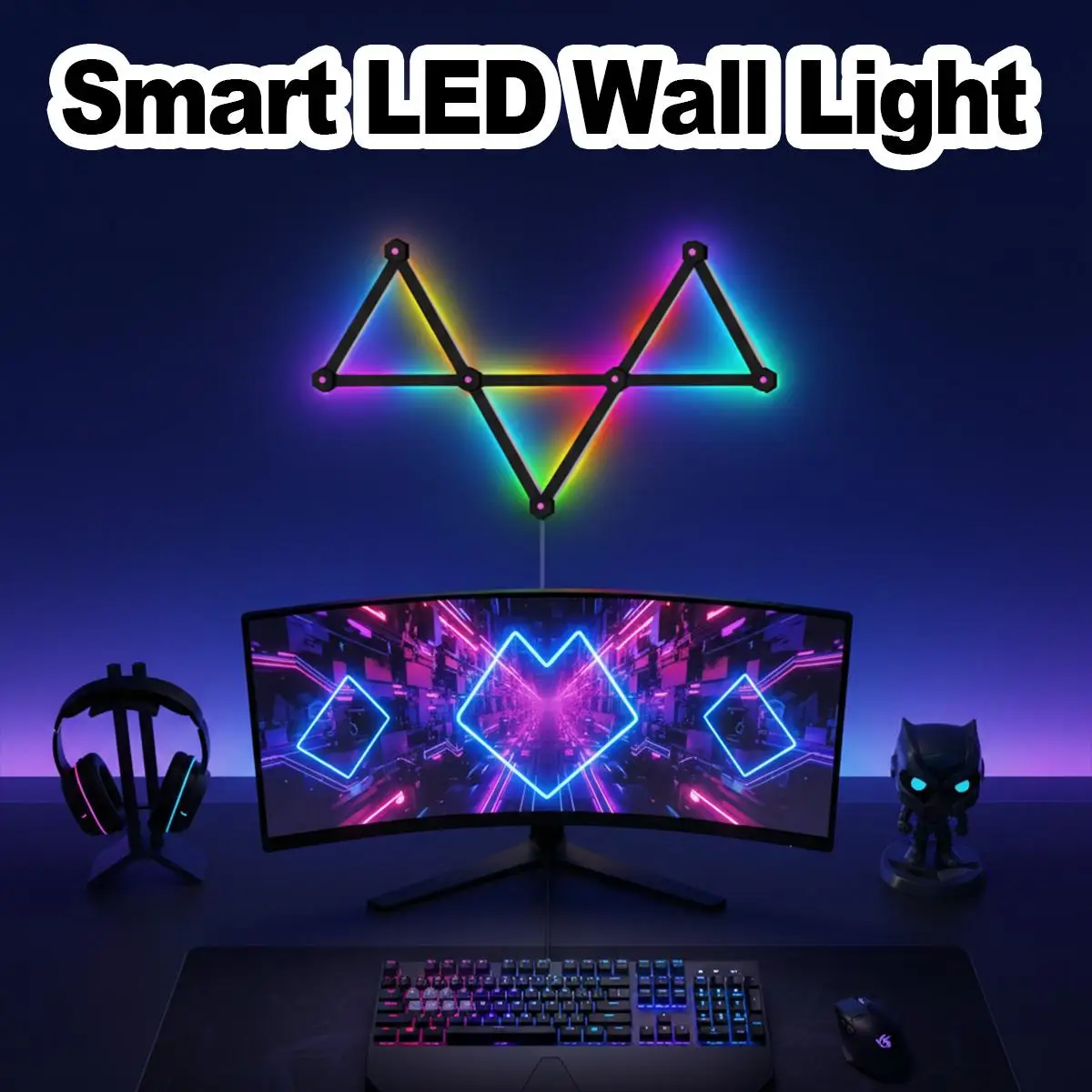 

Smart Wall Light Music Sync Wall Light Smart Atmosphere Wall Lamp RGB Dimmable App Music Rhythm Backlight Gamer Decor Night Room