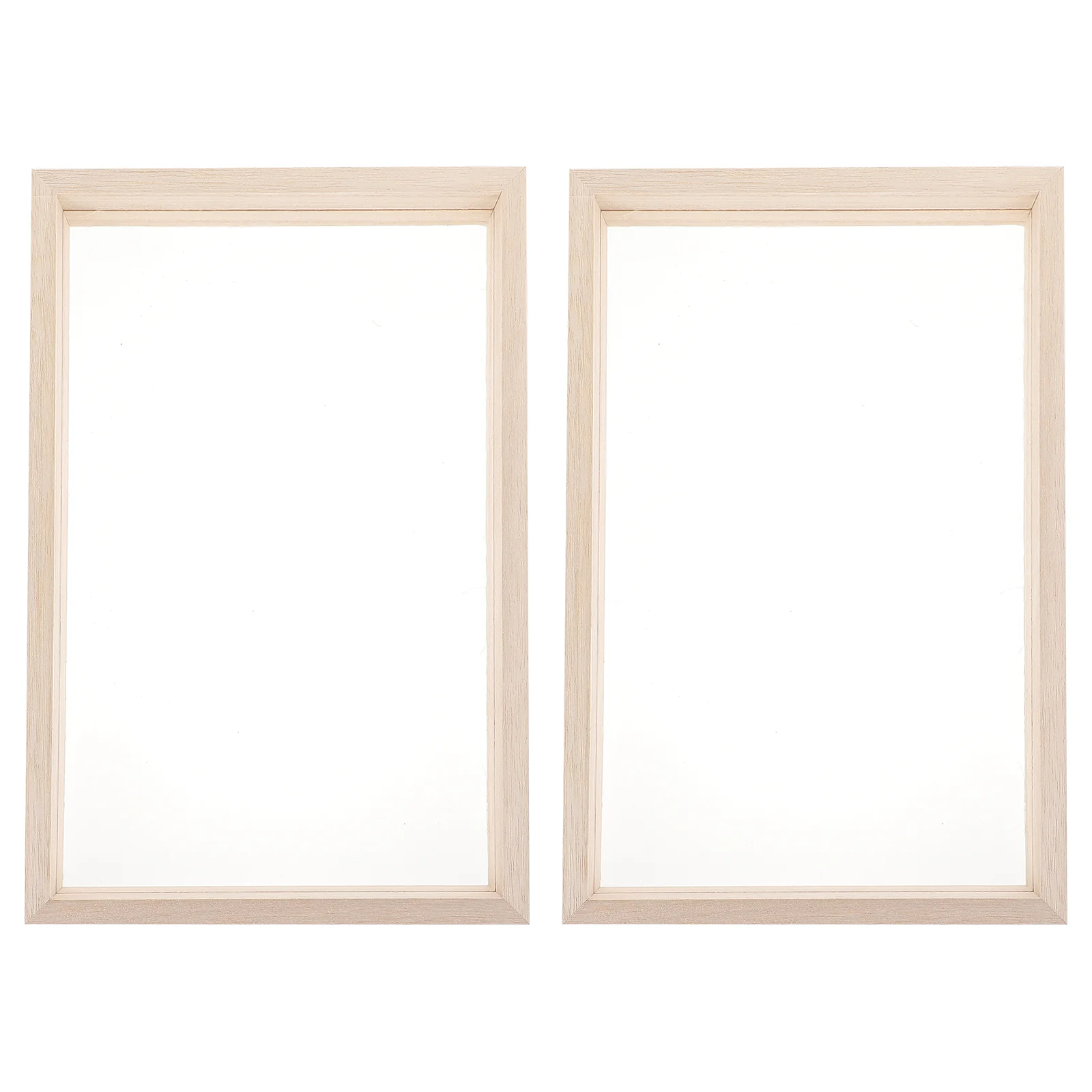 

2 Sets Wooden Picture Frame Acrylic Glass Clear Transparent Photo Hand Drawing Framed Accessories Practical Home Decor