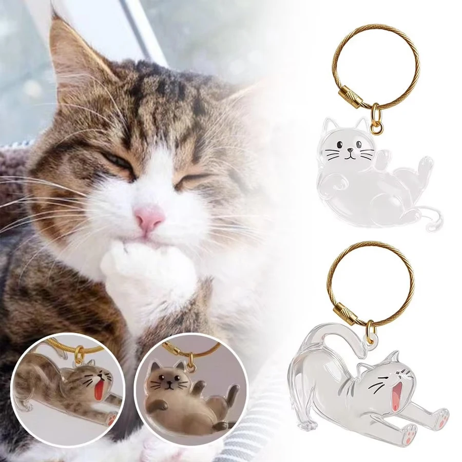 New Transparent Pet Hair Storage Box Keychain Cat Dog Hair Storage Capsule Bag Cute Bag Pendant Sentimental Pet Commemoration