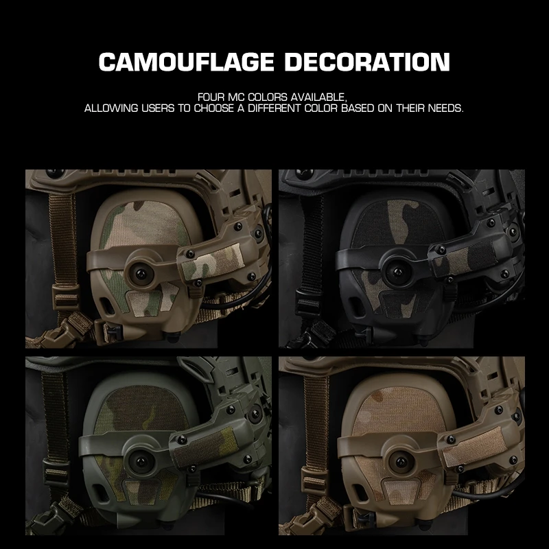 وحدات سماعة ملصق مزخرفة غطاء التصحيح مع هوك وحلقة ل غطاء للأذنين التكتيكية ملحق GEN6 التكتيكية سماعة التفاف ل AMP
