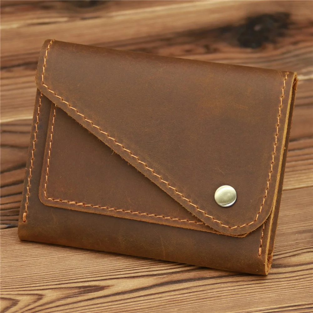 

Vintege Genuine Leather Men's Cash Wallet Compact Handmade Ultra Thin Leather Wallet Premium Credit Card Holder For Professional
