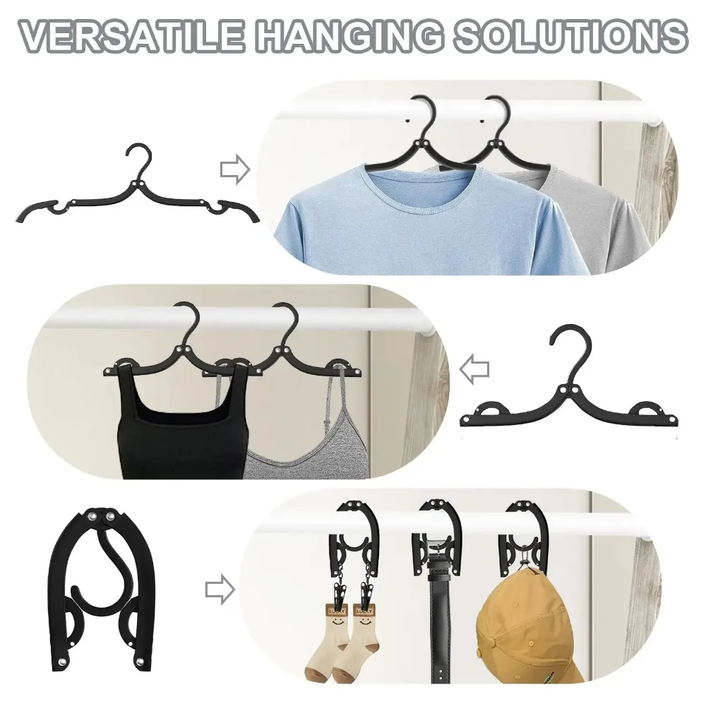 5-Pack Portable Folding Travel Clothes Hangers Collapsible Space-Saving Suitcase & Closet Organization Hangers - view 4