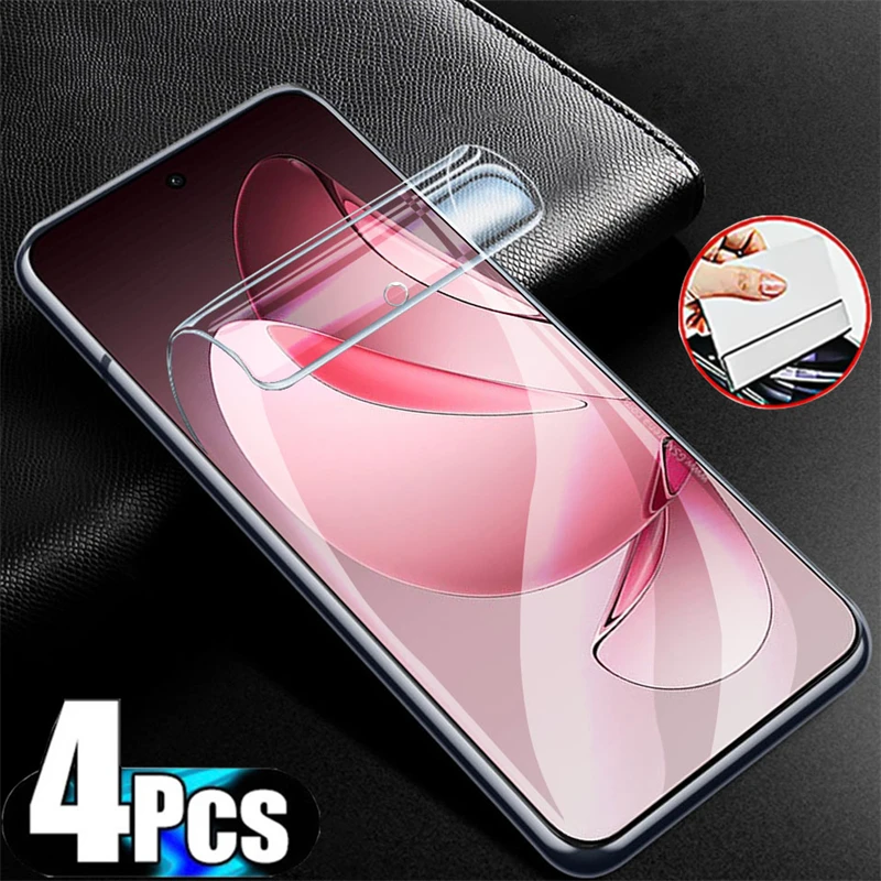 

4PCS Clear Screen Protector For OPPO Reno 13 12 11 10 Pro Plus Full Cover Hydrogel Film For OPPO Find X8 Ultra Pro Not Glass