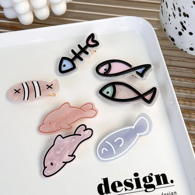 UXSL Cute Cartoon Small Fish Hairclips Girl Sweet Bangs Clips Color Hairpins Headdress Women Fashion Barrettes Hair Accessories